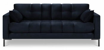 Sofa 3 osobowa niebieska nogi czarne 177x92 cm – obraz-1