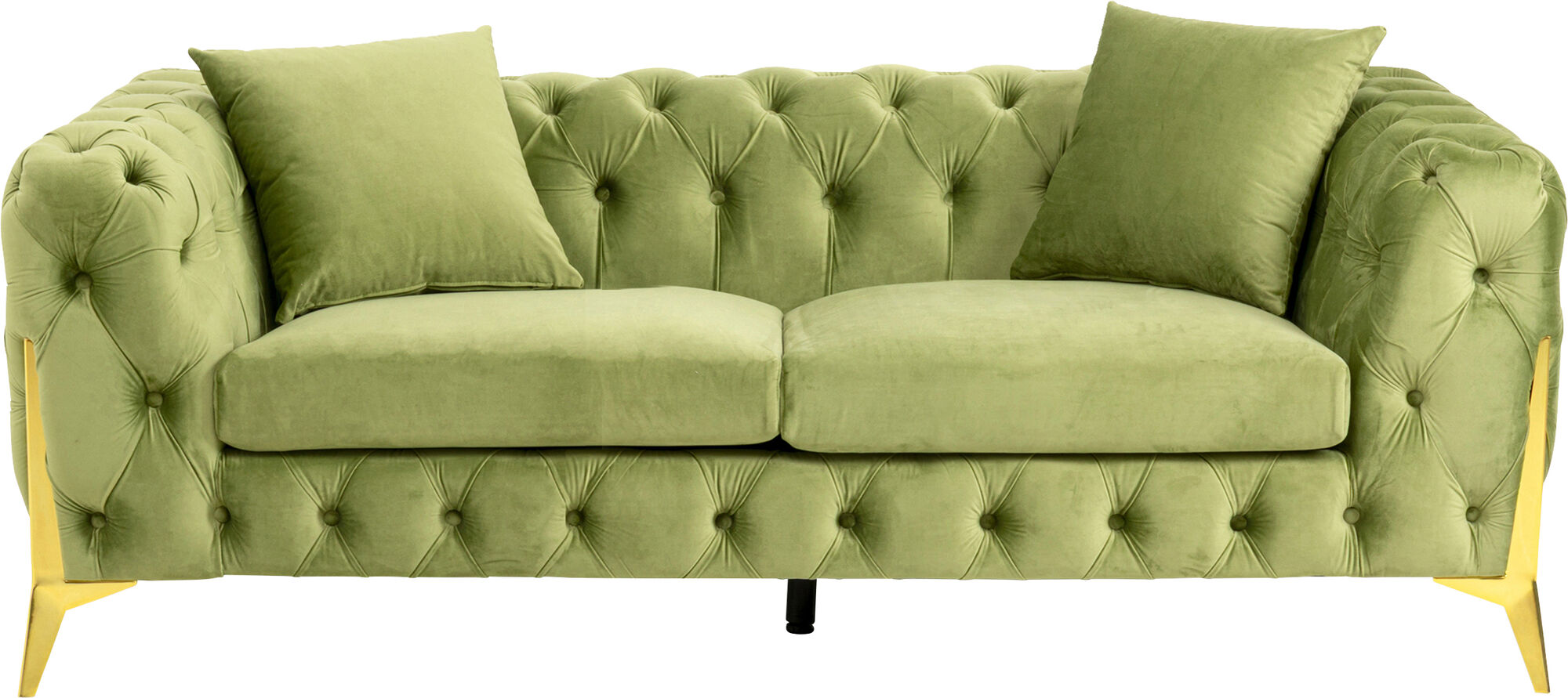 Divano Bellissima 2 posti velluto verde 200cm – immagine-1.