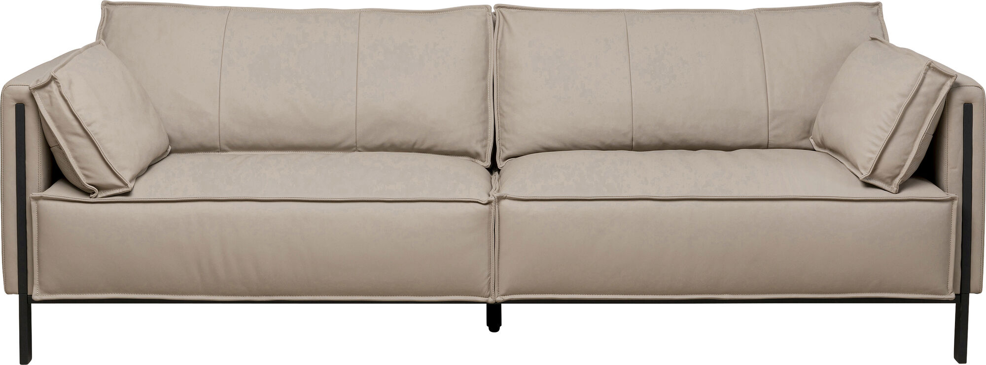 Sofa 3-pl Victor piel gris 233cm – Imagen-1.