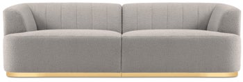 Sofa 3-os. tapicerka boucle szara 240 cm – obraz-1