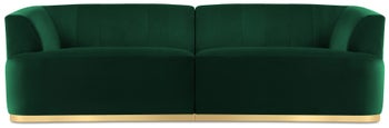 Sofa 3-os. tapicerka welurowa butelkowa zieleń 240 cm – obraz-1