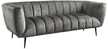 Sofa aksamitna szara z metalowymi nogami 225 cm elegancki styl – grafika-1.