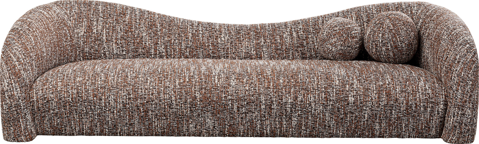 Sofa 3-osobowa brązowa tkanina melanżowa 261 cm organiczne kształy – grafika-1.