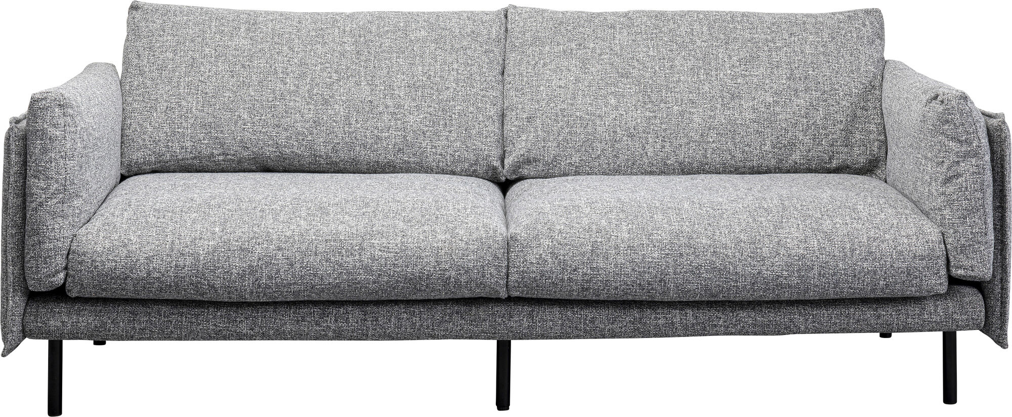 Sofa 3-osobowa w kolorze szarym nogi stalowe czarne 230 cm – grafika-1.