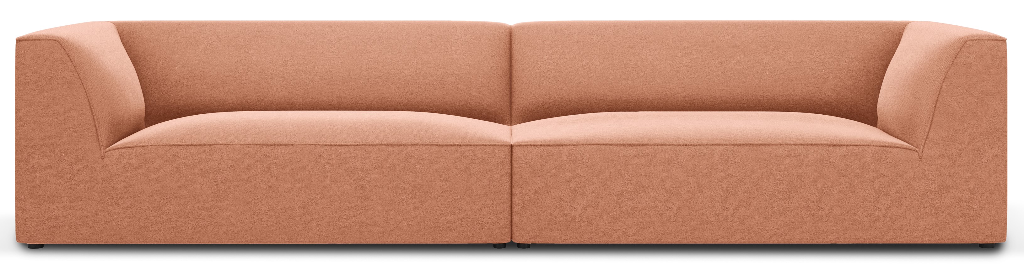 Sofa 4-os. do salonu tapicerowana welur różowa 302x93 cm – obraz-1