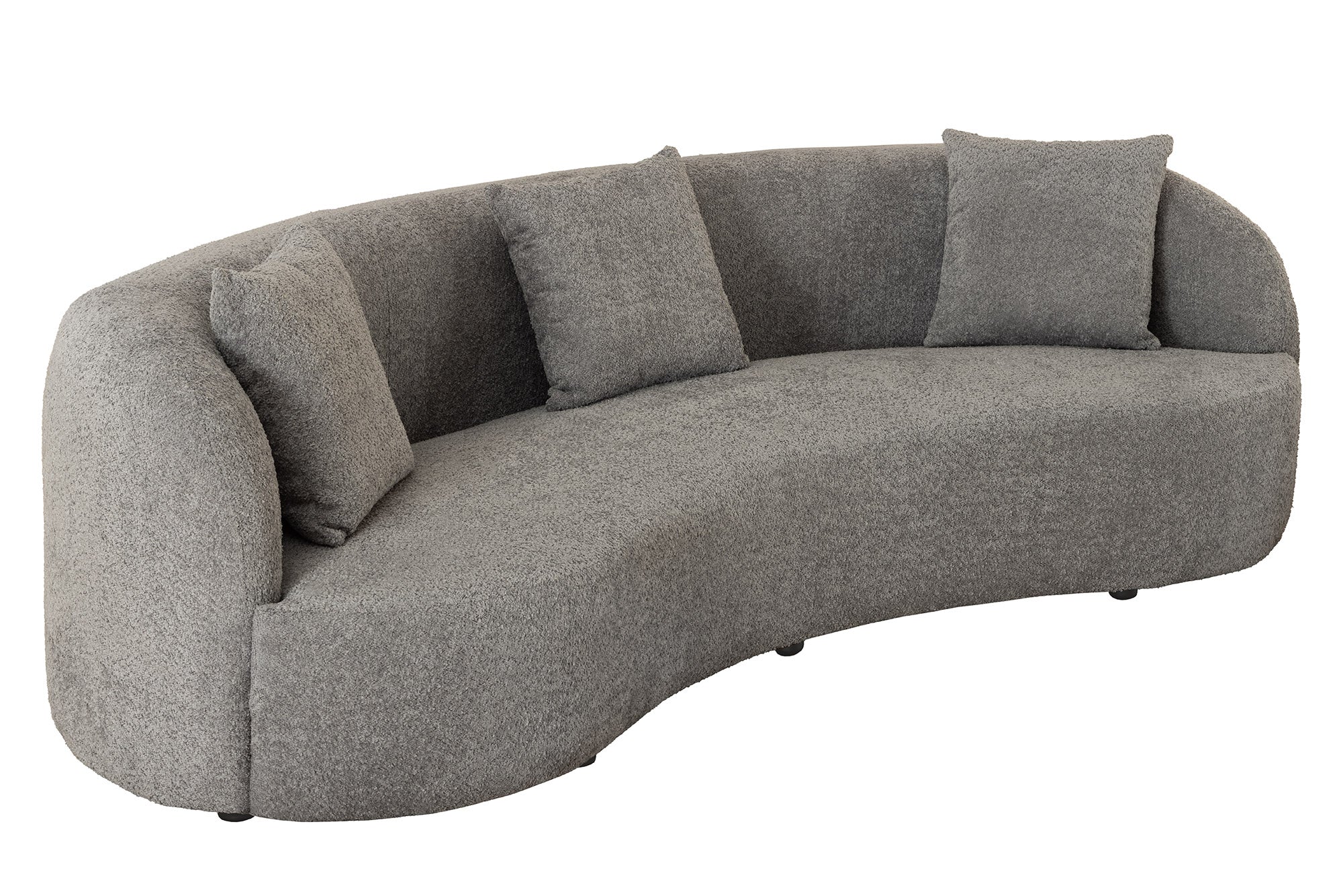 Sofa ATELIER 230 cm 3-osobowa, tkanina bukla szara – grafika-1.