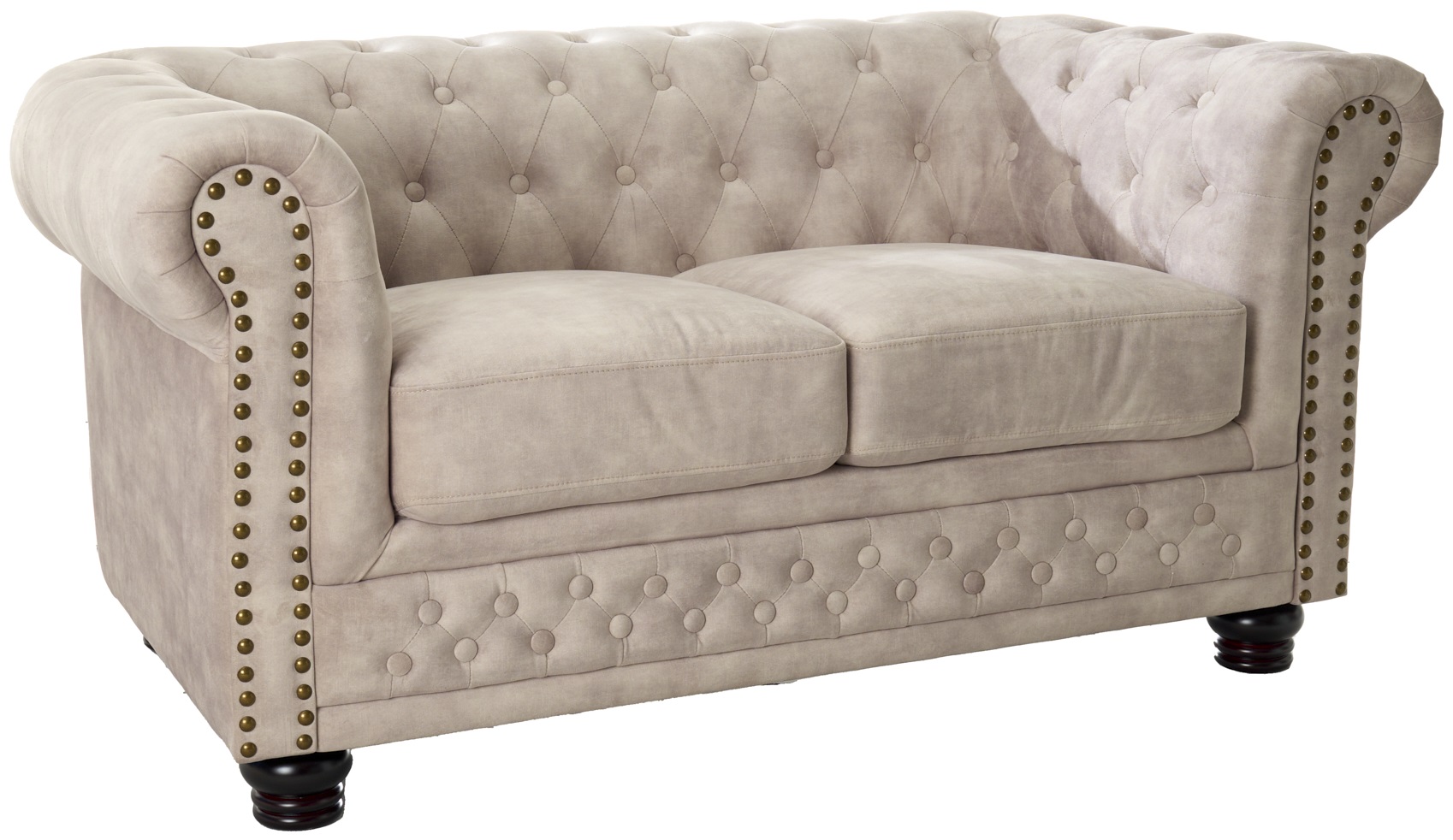 Sofa szampańska z aksamitnego poliestru na drewnianych nogach – grafika-1.