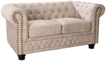 Sofa szampańska z aksamitnego poliestru na drewnianych nogach – grafika-1.