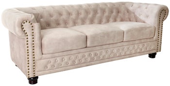 Sofa szampańska z aksamitnego poliestru do eleganckiego salonu – grafika-1.