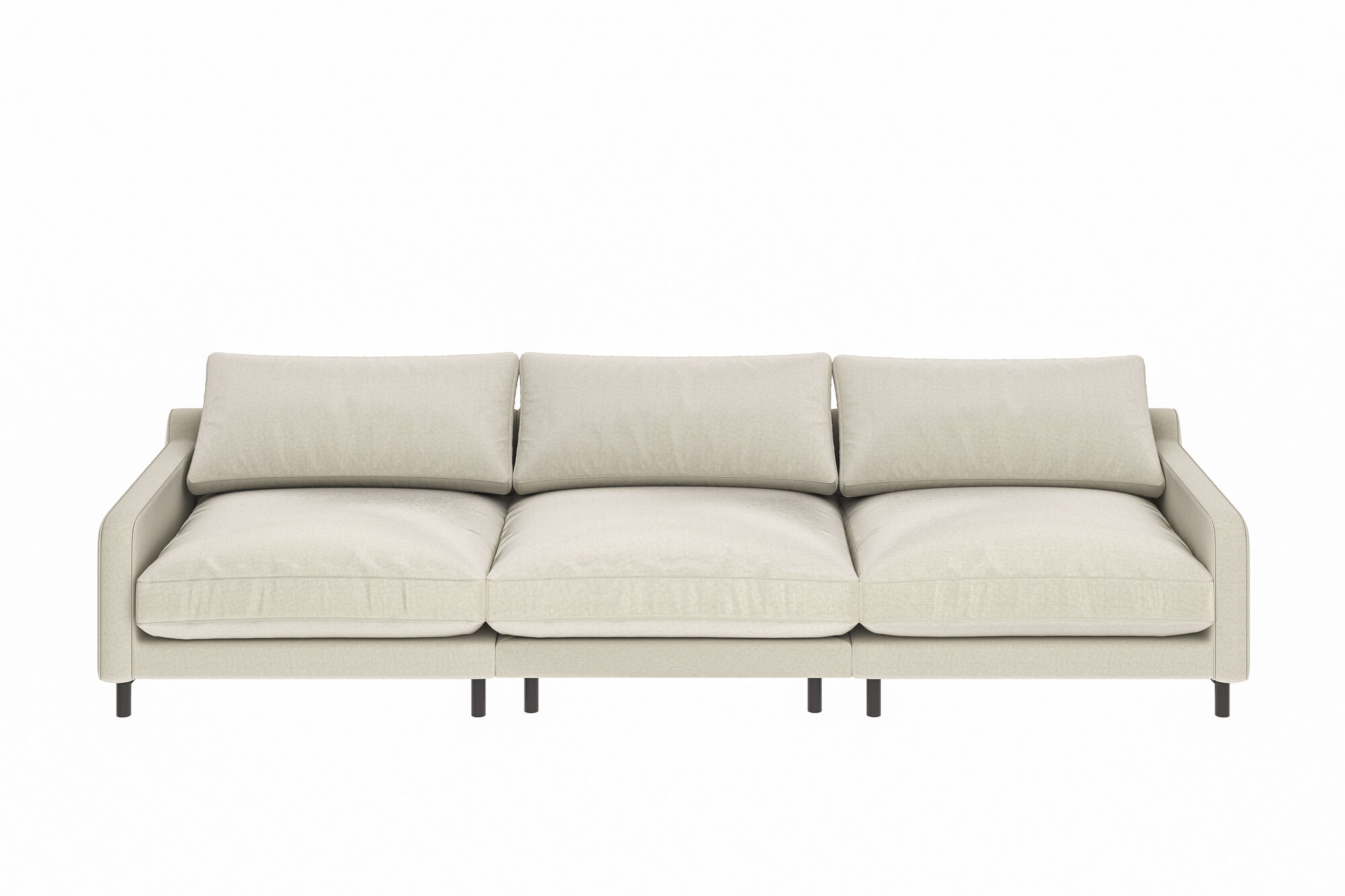 Soffa Discovery - Sammet Creme, 3-Sits – bild-1.