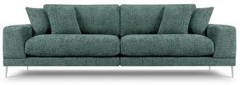 Sofa dla 4 osób z tkaniny Chenille miętowa 286x122 cm – obraz-1