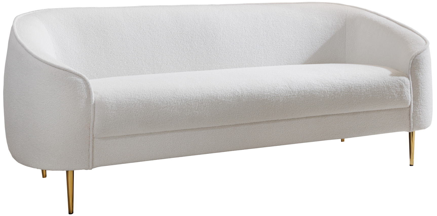 Biała sofa do salonu z tkaniny boucle w stylu nowoczesnym z metalowymi nogami – grafika-1.