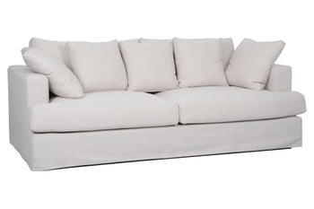 Sofa HEAVEN 210 cm 3-osobowa, sprężynowa, zdejmowany pokrowiec, len naturalny – grafika-1.