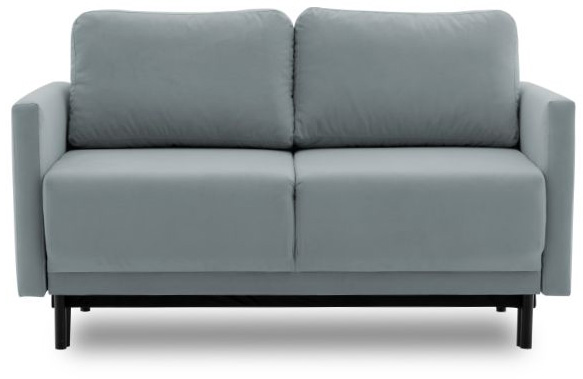 Sofa jasnoszara z funkcją spania tkanina trinity welurowa 146 cm – obraz-1