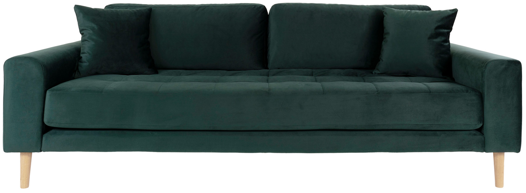 Sofa 3 osobowa zielona nogi drewniane 210x93 cm – grafika-1.