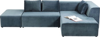 Sofa narożna modułowa niebieska 306x182 cm – obraz-1
