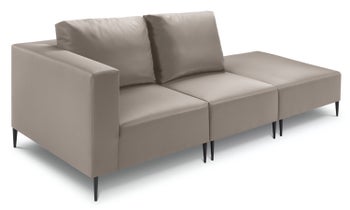 Sofa modułowa ogrodowa prawa beżowa 259x92 cm – obraz-1