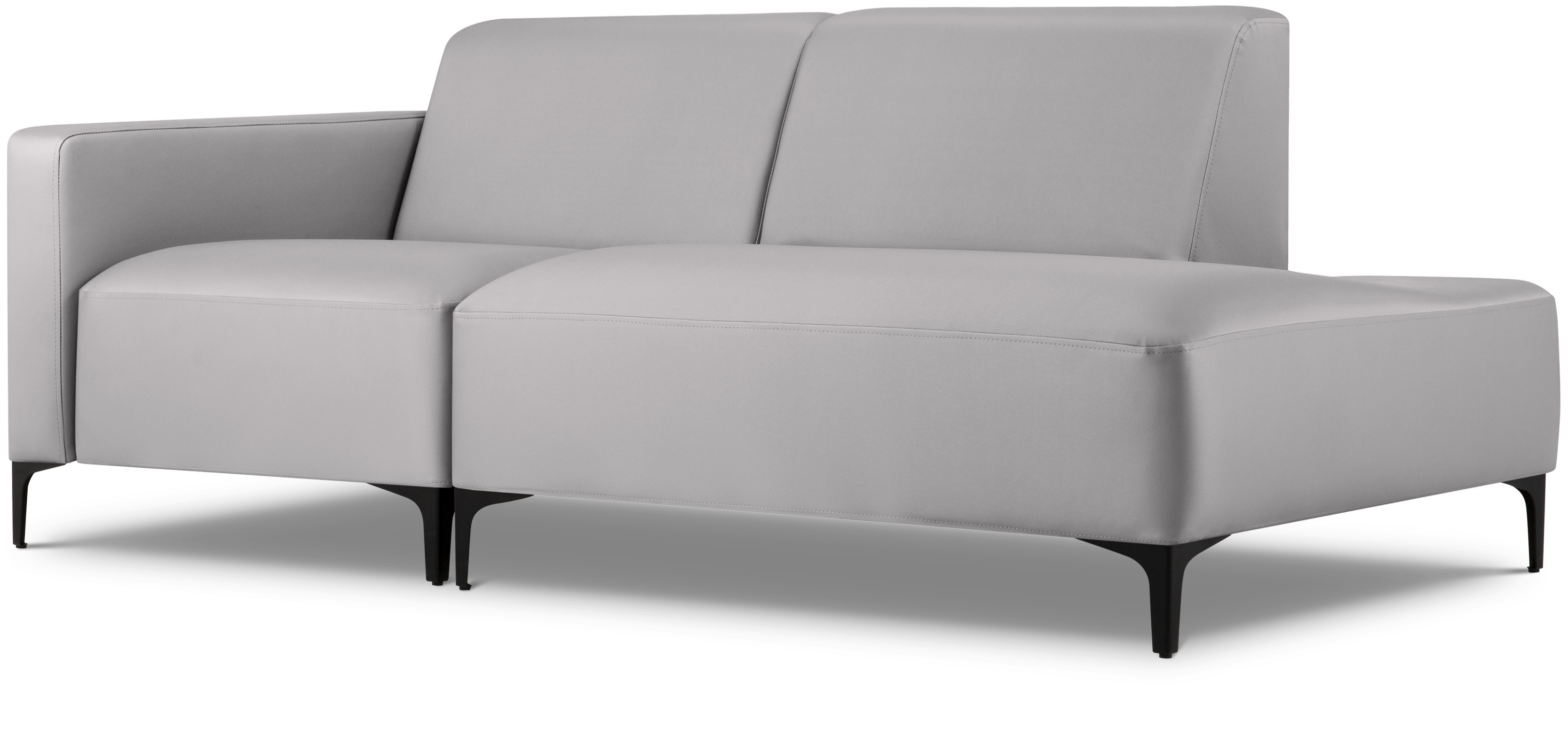 Sofa modułowa ogrodowa szara otwarta prawa 198x73 cm – obraz-1