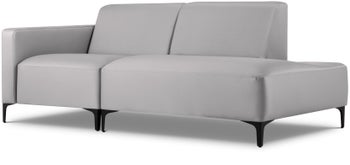 Sofa modułowa ogrodowa szara otwarta prawa 198x73 cm – obraz-1