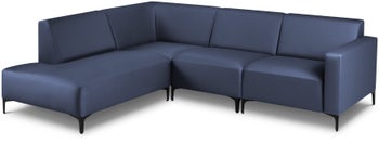 Sofa narożna modułowa ogrodowa niebieska lewa 248x203 cm – obraz-1