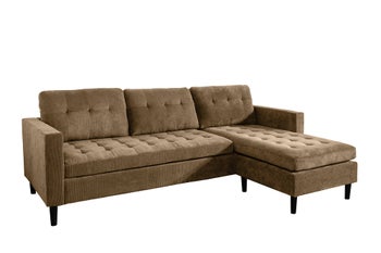 Sofa narożna STOCKHOLM 220 cm, 3-osobowa, sztruks brązowy – grafika-1.