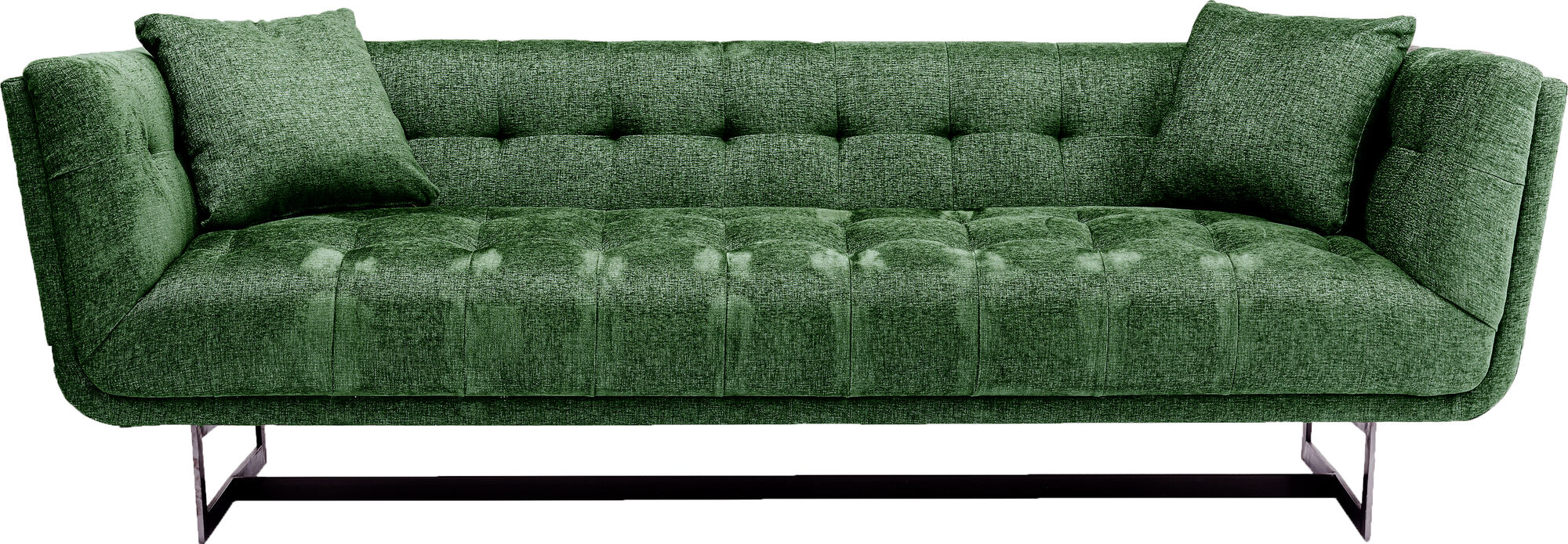 Sofa 3 osobowa zielona nogi czarne 224x85 cm – obraz-1