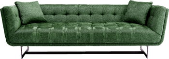 Sofa 3 osobowa zielona nogi czarne 224x85 cm – obraz-1