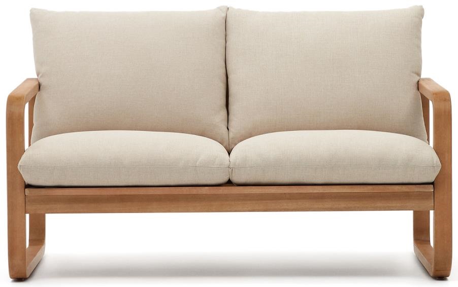 Sofa ogrodowa 2-osobowa drewno eukaliptusowe 142 cm – obraz-1