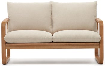 Sofa ogrodowa 2-osobowa drewno eukaliptusowe 142 cm – obraz-1