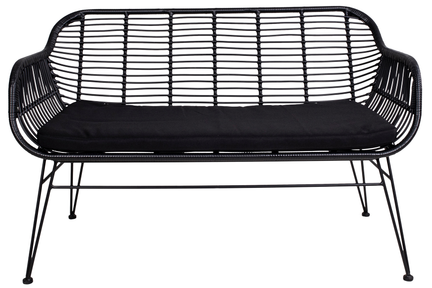 Sofa ogrodowa czarna nogi stalowe 126 cm – grafika-1.