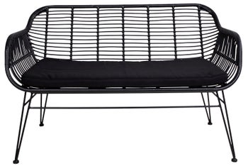 Sofa ogrodowa czarna nogi stalowe 126 cm – grafika-1.