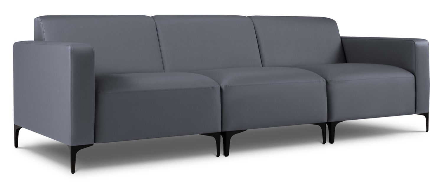 Sofa ogrodowa 3 osobowa szara 243x91 cm – obraz-1