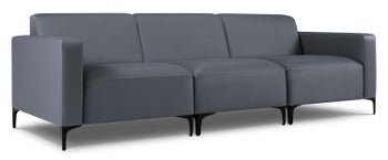 Sofa ogrodowa 3 osobowa szara 243x91 cm – obraz-1