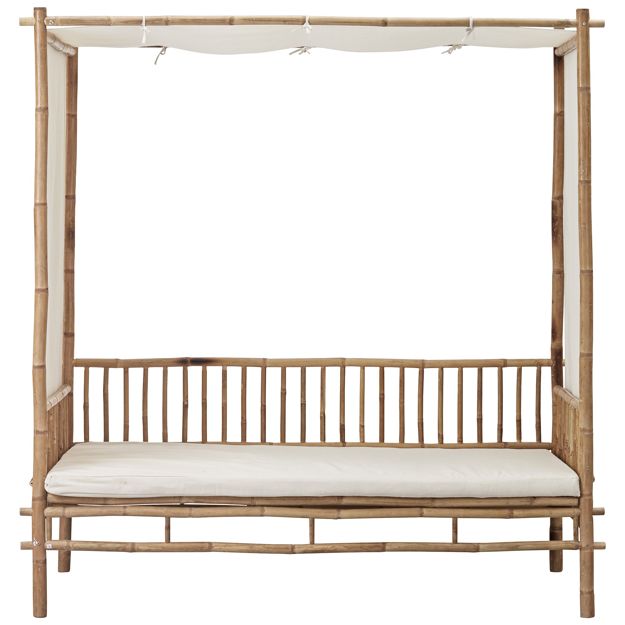 Sofa ogrodowa biała z poduszka 210x150 cm – obraz-1