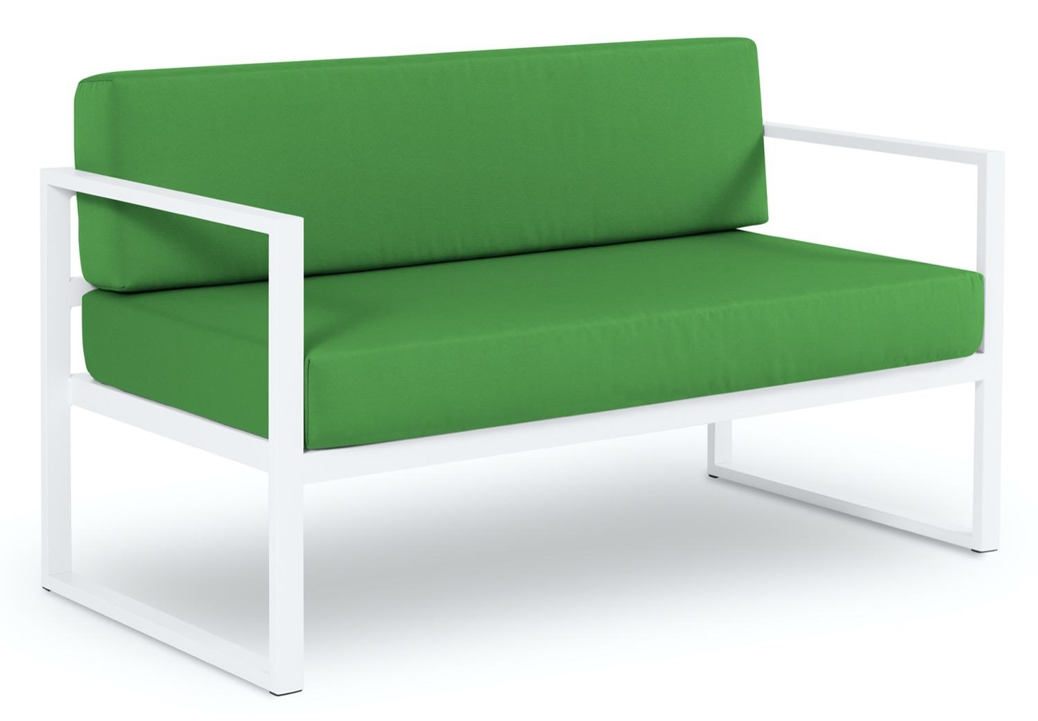 Sofa ogrodowa 2 osobowa metalowa zielona 130x65 cm – obraz-1