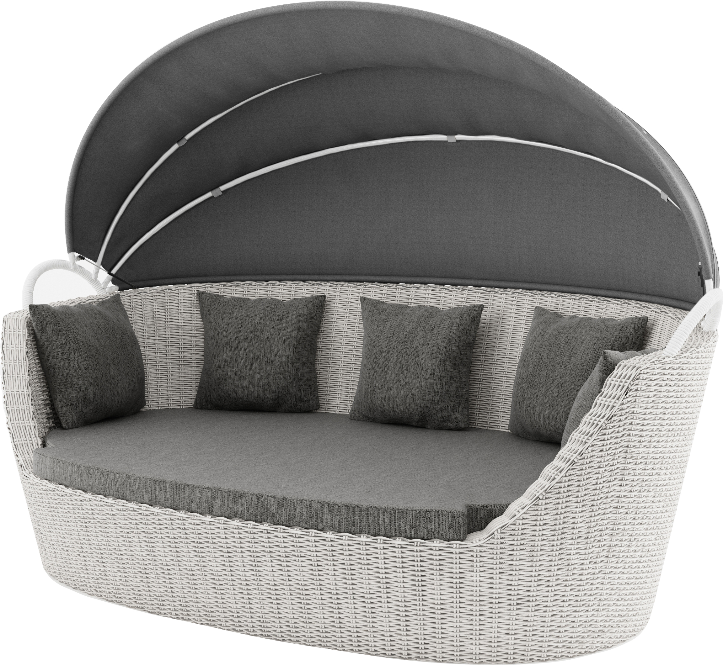 Sofa ogrodowa aluminiowa biała 210x140 cm – obraz-1