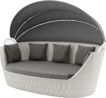 Sofa ogrodowa aluminiowa biała 210x140 cm – obraz-1