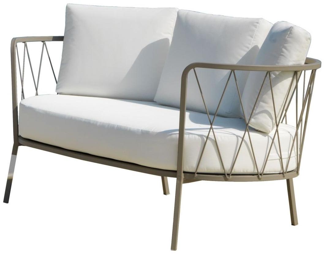 Sofa ogrodowa Sunderland 162x68 cm biała – obraz-1