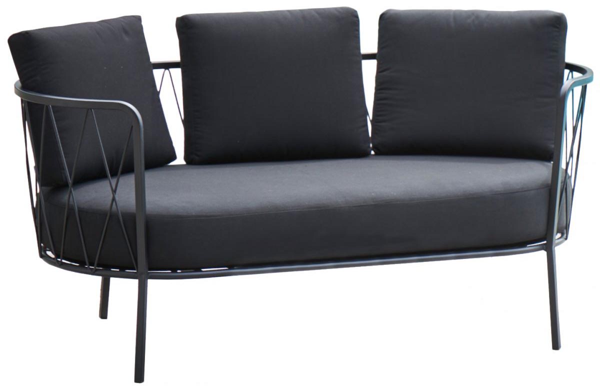 Sofa ogrodowa Sunderland 162x68 cm czarna – obraz-1