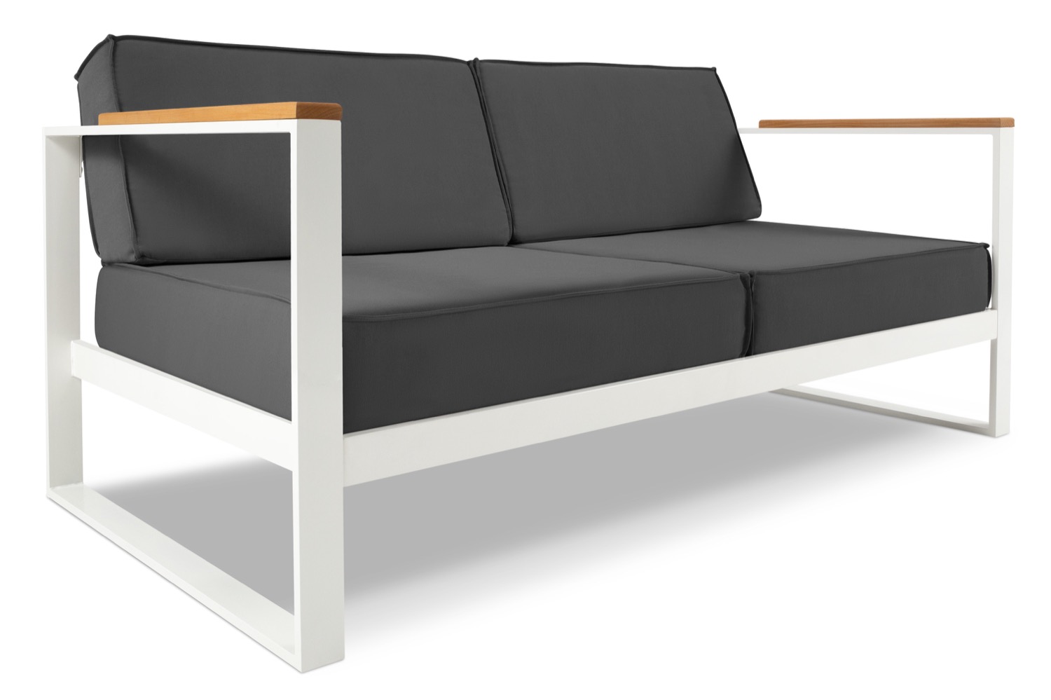 Sofa ogrodowa 2 osobowa szara 168x85 cm – obraz-1