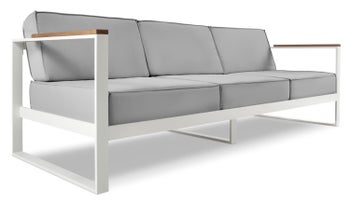 Sofa ogrodowa 3 osobowa szara 246x85 cm – obraz-1