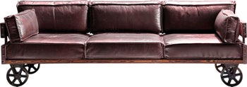 Sofa Railway 232x90 cm brązowa – obraz-1