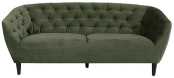 Sofa 3 osobowa zielona nogi czarne 191x84 cm – obraz-1