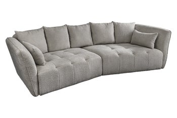 Sofa ROYAL 295 cm XL, sprężynowa, zdejmowany pokrowiec, bukla szara – grafika-1.