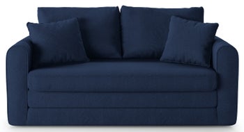 Sofa rozkładana 2 osobowa granatowa 158x69 cm – obraz-1