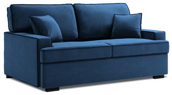Sofa rozkładana 2-os. Massi 178 cm królewski niebieski-czarny – obraz-1
