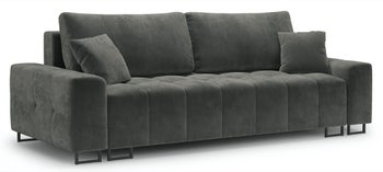 Sofa rozkładana 3 osobowa szara nogi czarne 250x105 cm – obraz-1