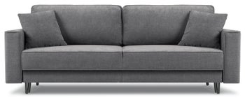 Sofa rozkładana 3 osobowa szara nogi czarne 233x102 cm – obraz-1