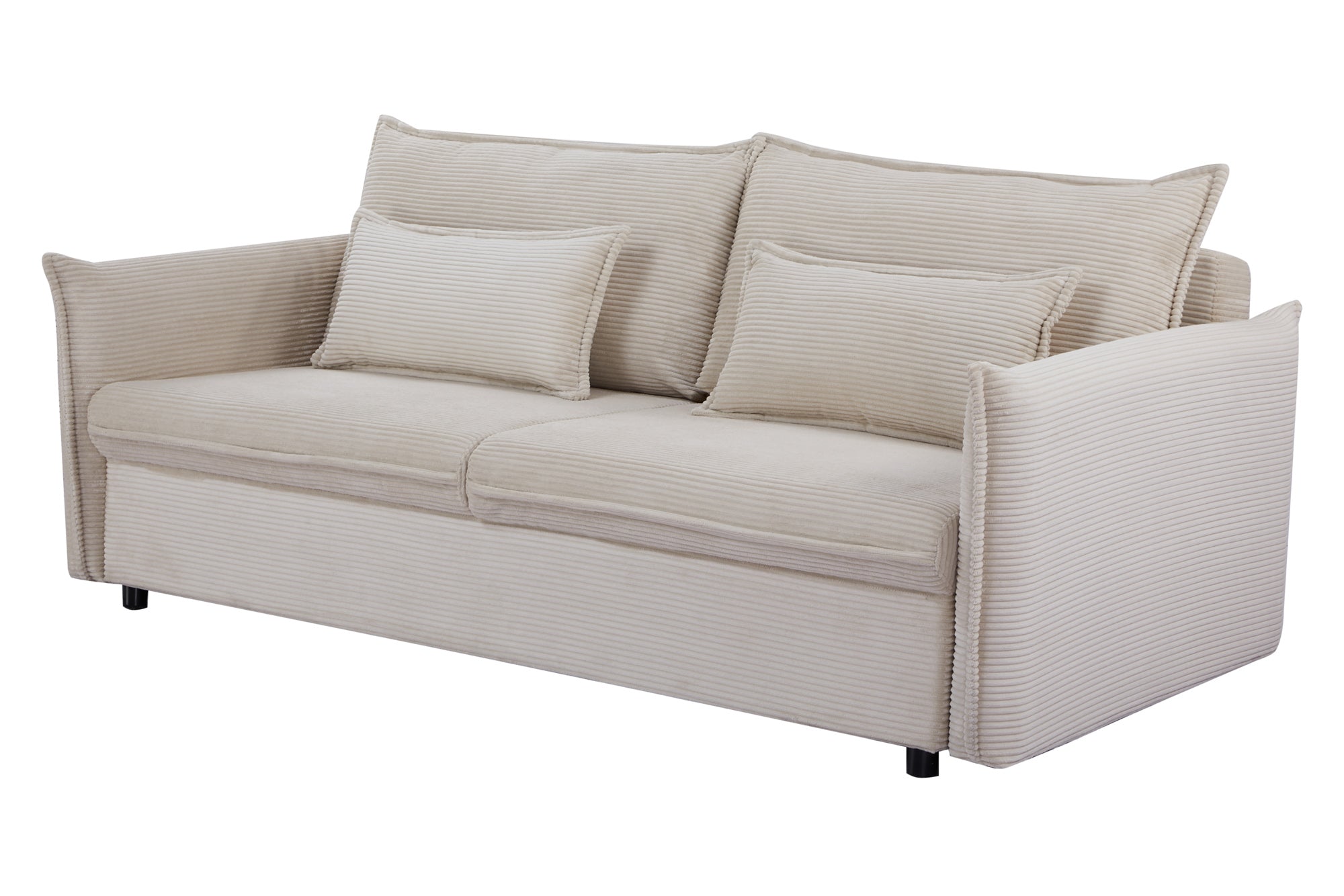 Sofa rozkładana APARTMENT 215 cm 3-osobowa, sztruks beżowy – grafika-1.