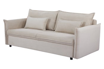 Sofa rozkładana APARTMENT 215 cm 3-osobowa, sztruks beżowy – grafika-1.